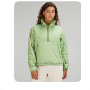 Lululemon Insulated Quilted Pullover Jacket – Heathered Green Foliage – Size 14